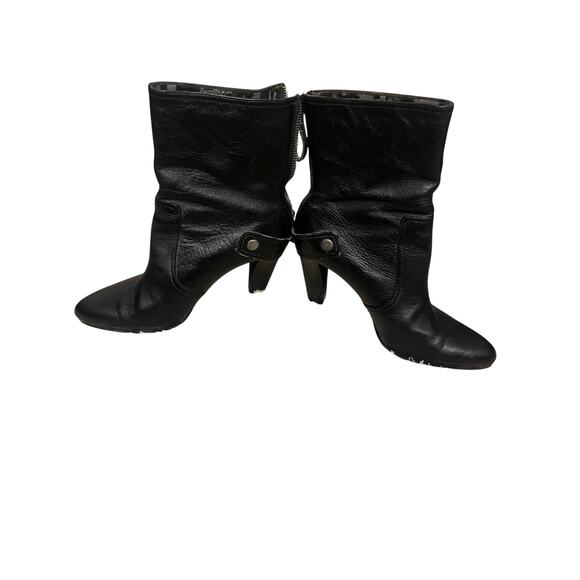 Vera Wang Brown Heeled Leather Boots - back zipper. Sz 8 1/2 - Picture 8 of 9